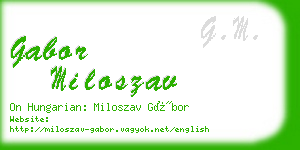 gabor miloszav business card